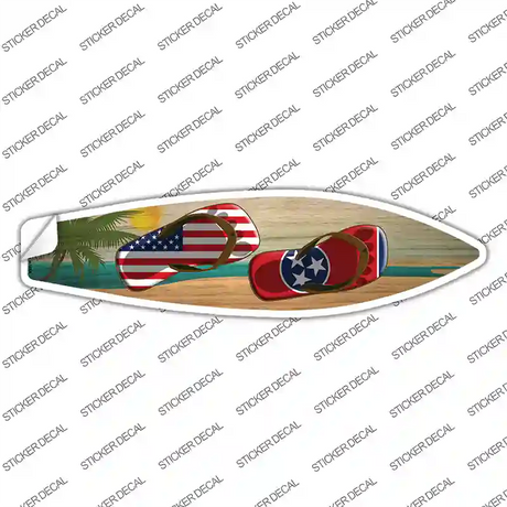 Tennessee Flag Flip Flop Novelty Surfboard Sticker Decal Small