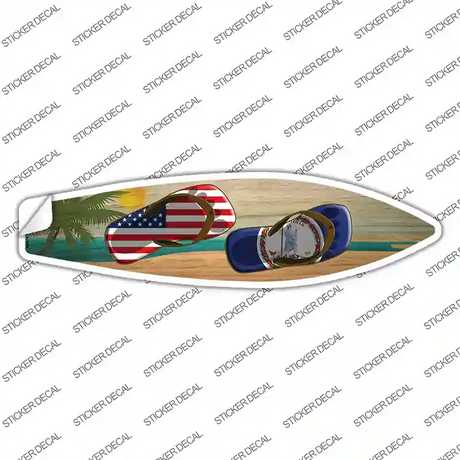 Virginia Flag Flip Flop Novelty Surfboard Sticker Decal Small