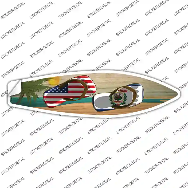 West Virginia Flag Flip Flop Novelty Surfboard Sticker Decal