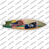 Wyoming Flag Flip Flop Novelty Surfboard Sticker Decal Small