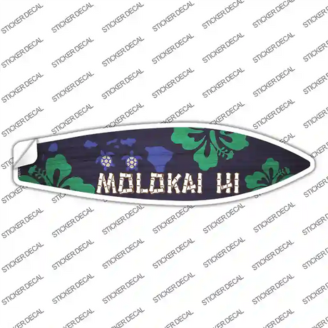 Molokai Hawaii Novelty Surfboard Sticker Decal Small