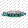 Gone To The Beach Novelty Surfboard Sticker Decal Small