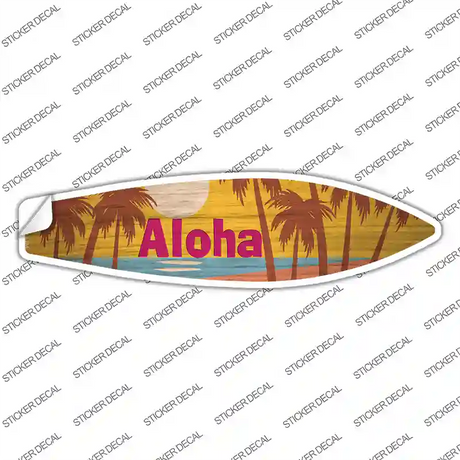 Aloha Sunset Novelty Surfboard Sticker Decal Small