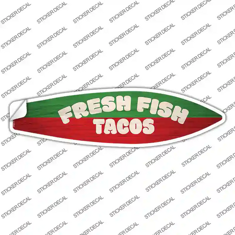 Fresh Fish Tacos Novelty Surfboard Sticker Decal Small