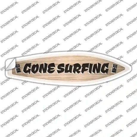 Gone Surfing Novelty Surfboard Sticker Decal Small