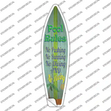 Pool Rules No Peeing Novelty Surfboard Sticker Decal Small