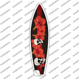 Red Line Skull With Flowers Novelty Surfboard Sticker Decal Small