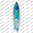 Blue Sun And Waves Novelty Surfboard Sticker Decal Small