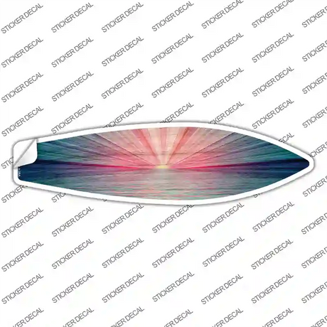 Pink And Blue Sunset Novelty Surfboard Sticker Decal Small