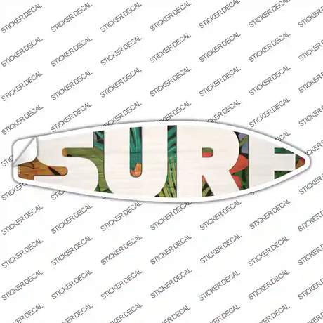 White Surf Novelty Surfboard Sticker Decal Small