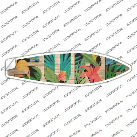 Surf With Flowers Novelty Surfboard Sticker Decal Small