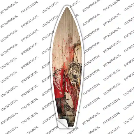 Red Curvy Car Novelty Surfboard Sticker Decal Small