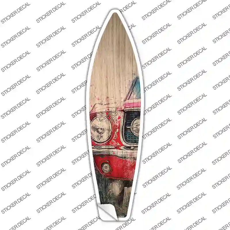 Red Sports Car Novelty Surfboard Sticker Decal