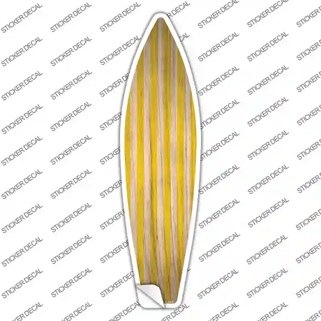 Yellow Striped Novelty Surfboard Sticker Decal Small