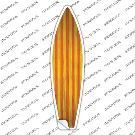 Orange And Yellow Striped Novelty Surfboard Sticker Decal Small