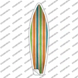 Blue Green And Orange Striped Novelty Surfboard Sticker Decal Small