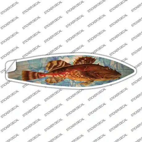 Orange Fish Novelty Surfboard Sticker Decal Small