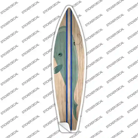 Whale Blue Striped Novelty Surfboard Sticker Decal Small