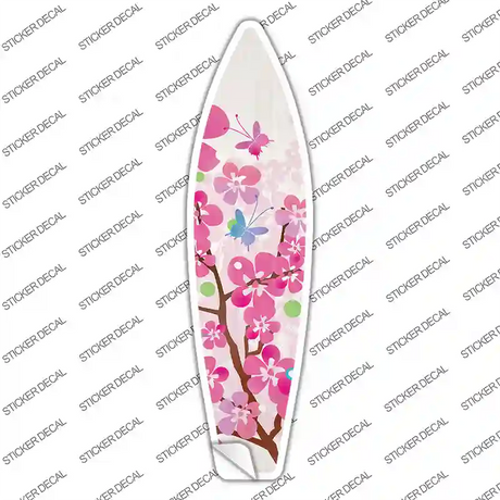 Pink Flowers Novelty Surfboard Sticker Decal Small