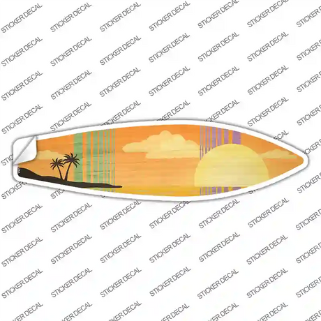 Tropical Sunset Novelty Surfboard Sticker Decal Small