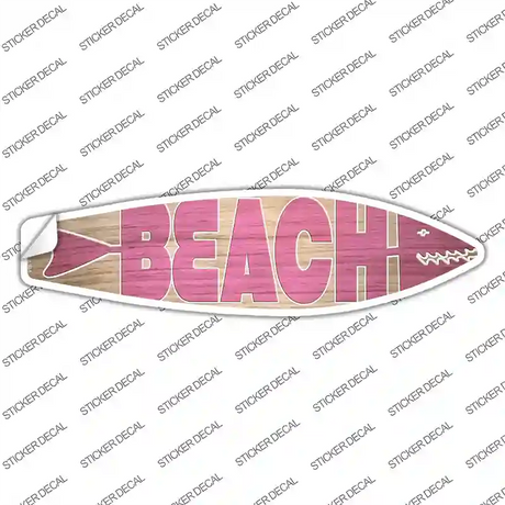 Pink Beach Novelty Surfboard Sticker Decal Small