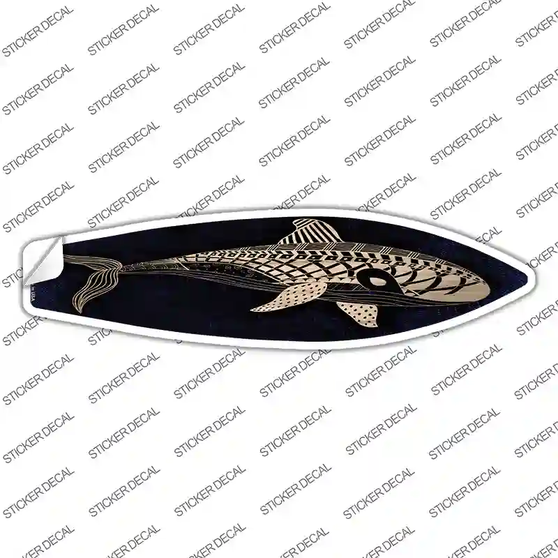 Tribal Print Whale Novelty Surfboard Sticker Decal