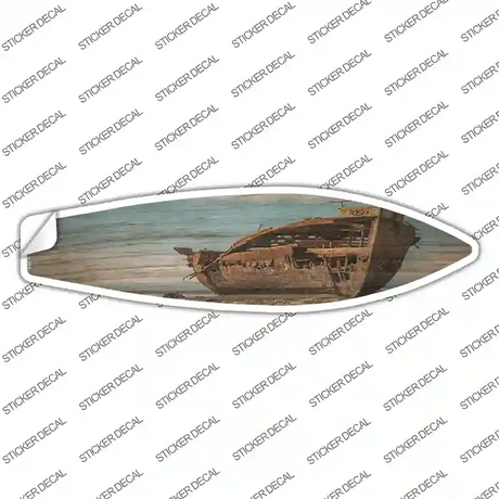 Weathered Boat Novelty Surfboard Sticker Decal Small