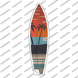 Twin Palm Trees Sunset Novelty Surfboard Sticker Decal Small