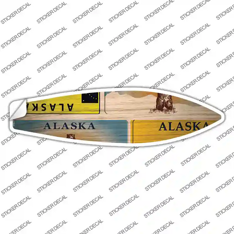 Alaska License Plate Novelty Surfboard Sticker Decal Small