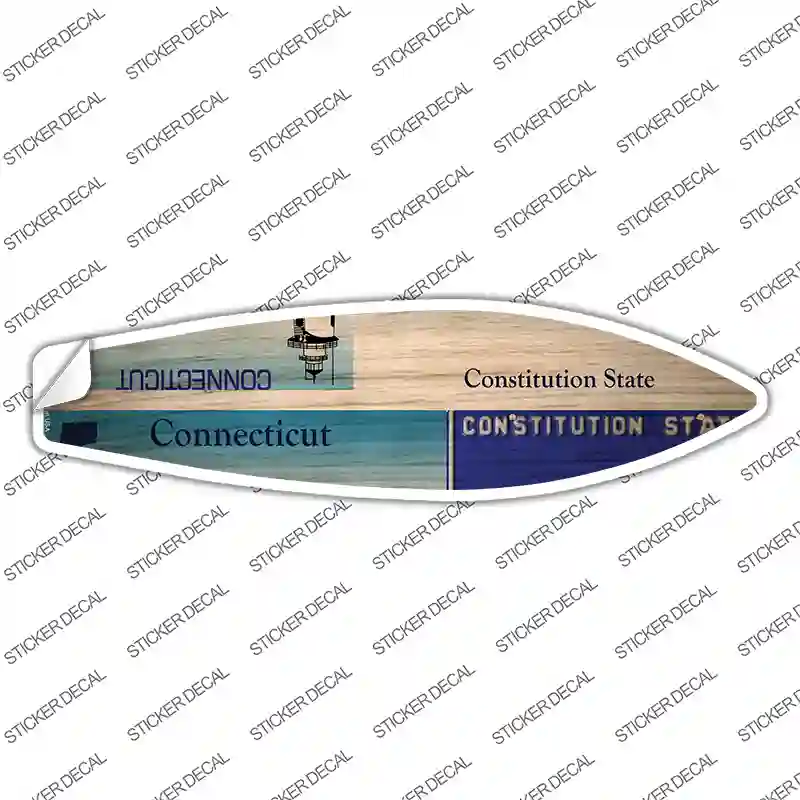 Connecticut License Plate Novelty Surfboard Sticker Decal Small