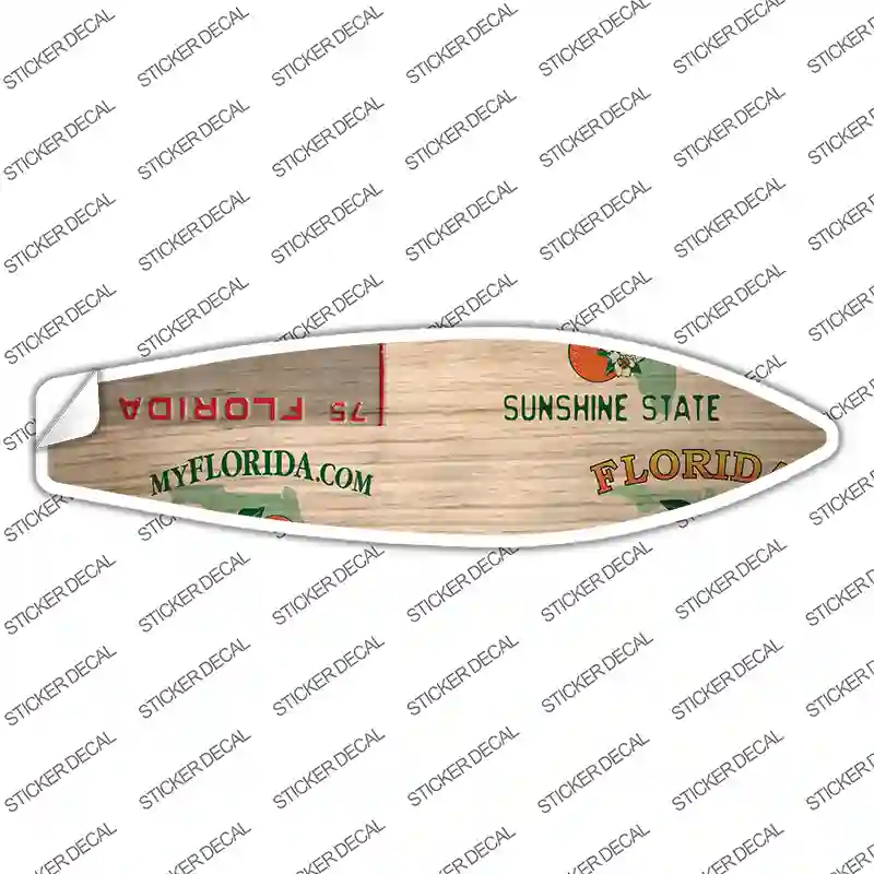 Florida License Plate Novelty Surfboard Sticker Decal Small