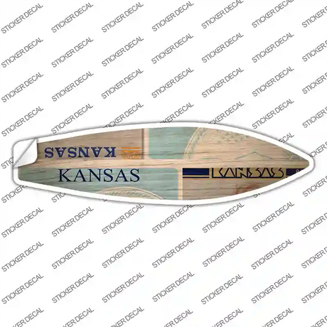 Kansas License Plate Novelty Surfboard Sticker Decal Small