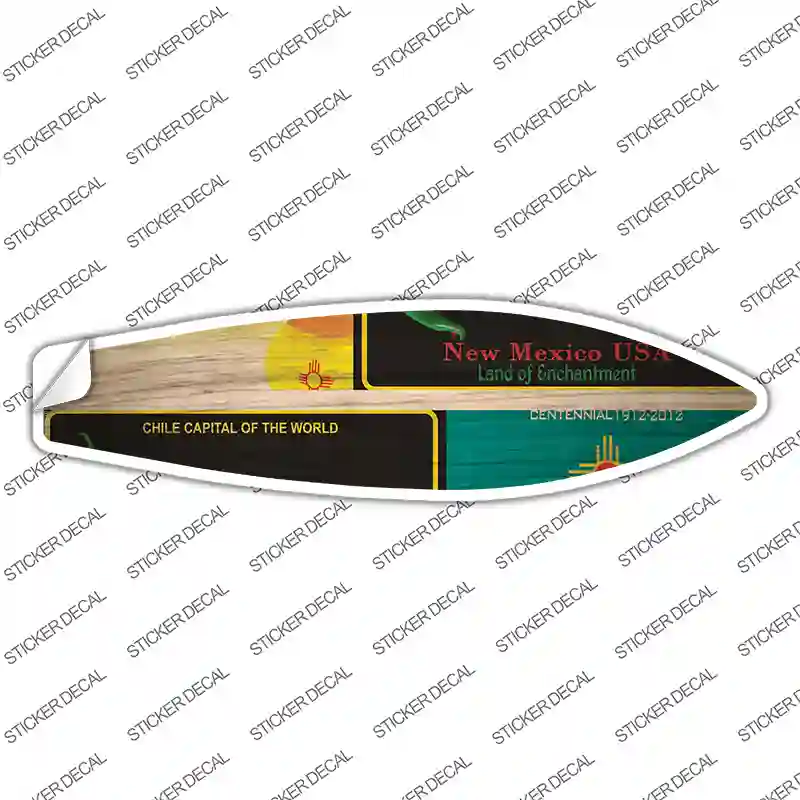 New Mexico License Plate Novelty Surfboard Sticker Decal