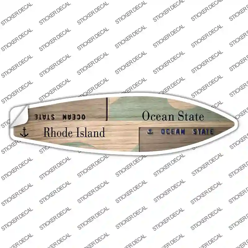 Rhode Island License Plate Novelty Surfboard Sticker Decal Small