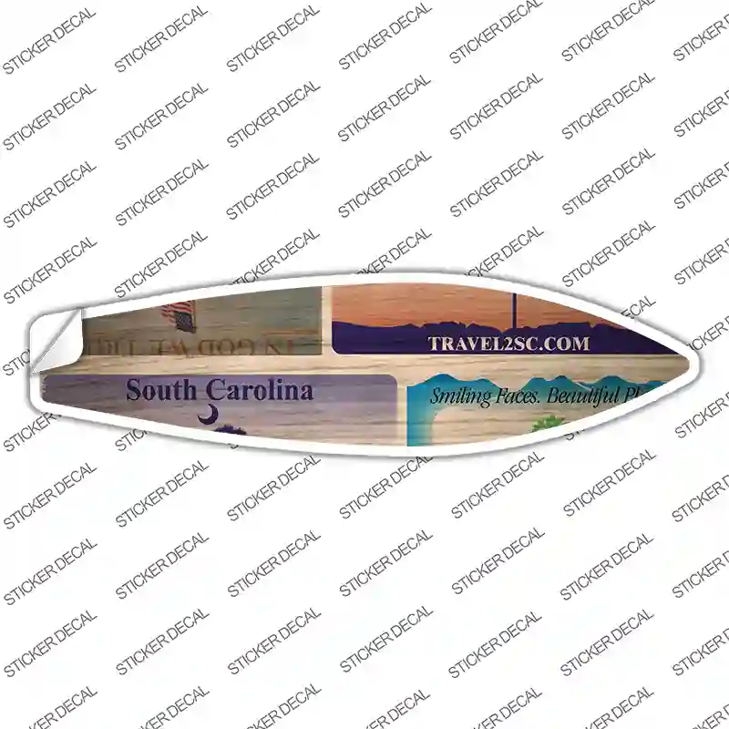 South Carolina License Plate Novelty Surfboard Sticker Decal Small