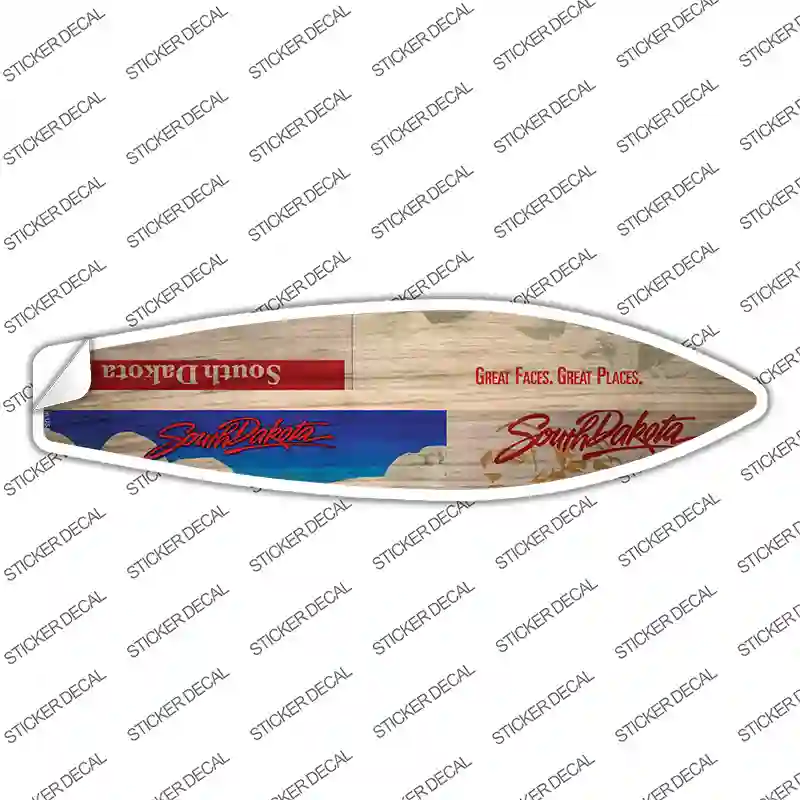 South Dakota License Plate Novelty Surfboard Sticker Decal
