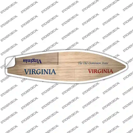 Virginia License Plate Novelty Surfboard Sticker Decal Small