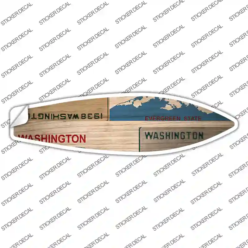 Washington License Plate Novelty Surfboard Sticker Decal Small