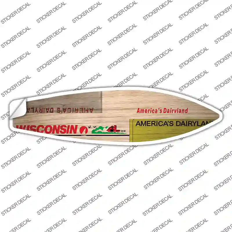Wisconsin License Plate Novelty Surfboard Sticker Decal