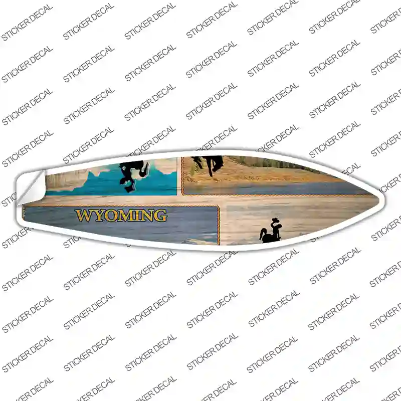 Wyoming License Plate Novelty Surfboard Sticker Decal