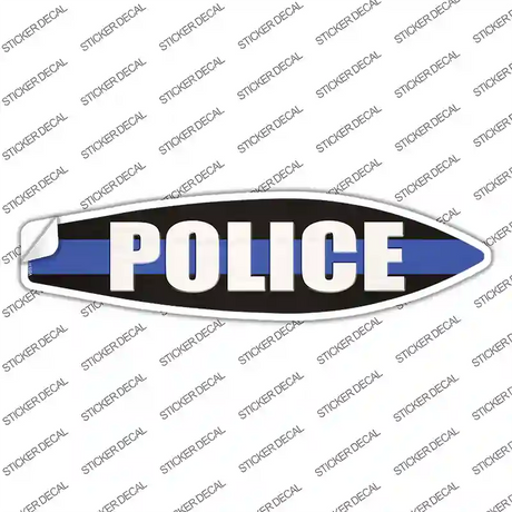 Police Blue Line Novelty Surfboard Sticker Decal
