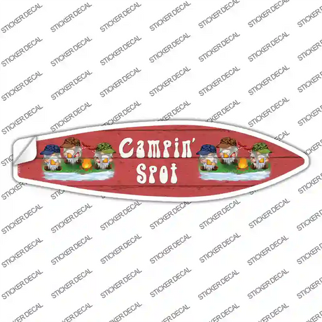 Camping Spot Six Camo Gnomes Novelty Surfboard Sticker Decal Small