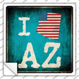 I Love Arizona Novelty Square Sticker Decal Small