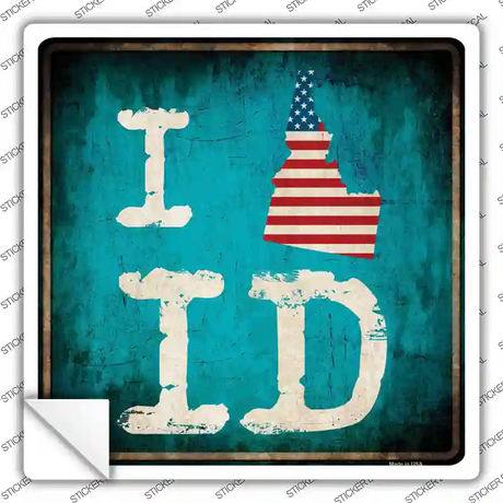 I Love Idaho Novelty Square Sticker Decal Small