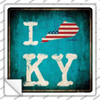 I Love Kentucky Novelty Square Sticker Decal Small