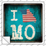 I Love Missouri Novelty Square Sticker Decal Small