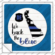 Delaware Back The Blue Novelty Square Sticker Decal