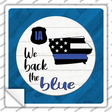 Iowa Back The Blue Novelty Square Sticker Decal Small