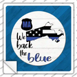 Massachusetts Back The Blue Novelty Square Sticker Decal Small