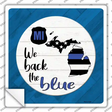 Michigan Back The Blue Novelty Square Sticker Decal Small